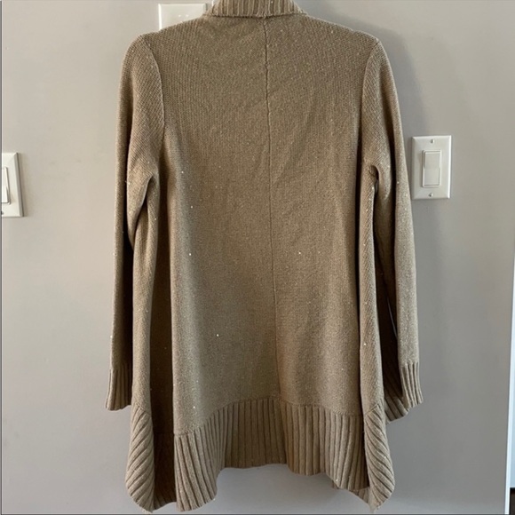 Alice + Olivia Ribbed Knit Waterfall Cardigan in Camel - Picture 10 of 11